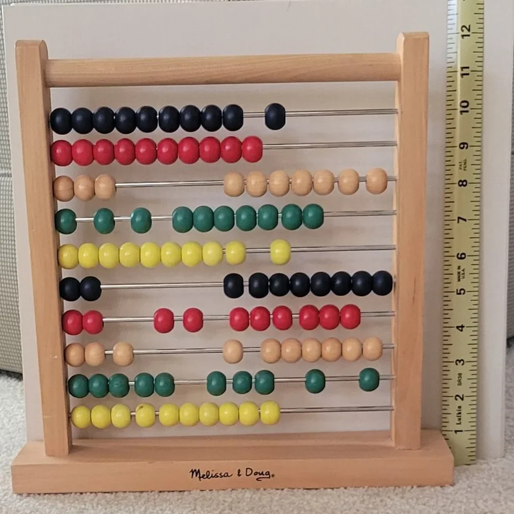 Melissa & Doug Abacus - Classic Wooden Educational Counting Toy 100 Beads NEW